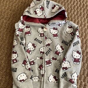 Hello Kitty Gray and Red Kids Hoodie